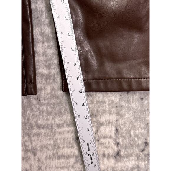 Abercrombie & Fitch Pants 28 / 6S Womens 90s Straight Brown Faux Leather - Picture 5 of 7